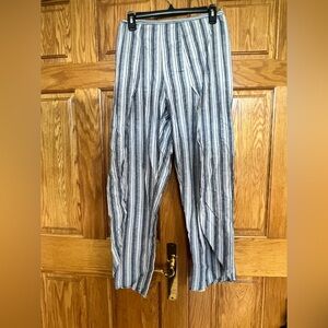 Cali 1850 - Striped Wide Leg Beach Pants with Slit